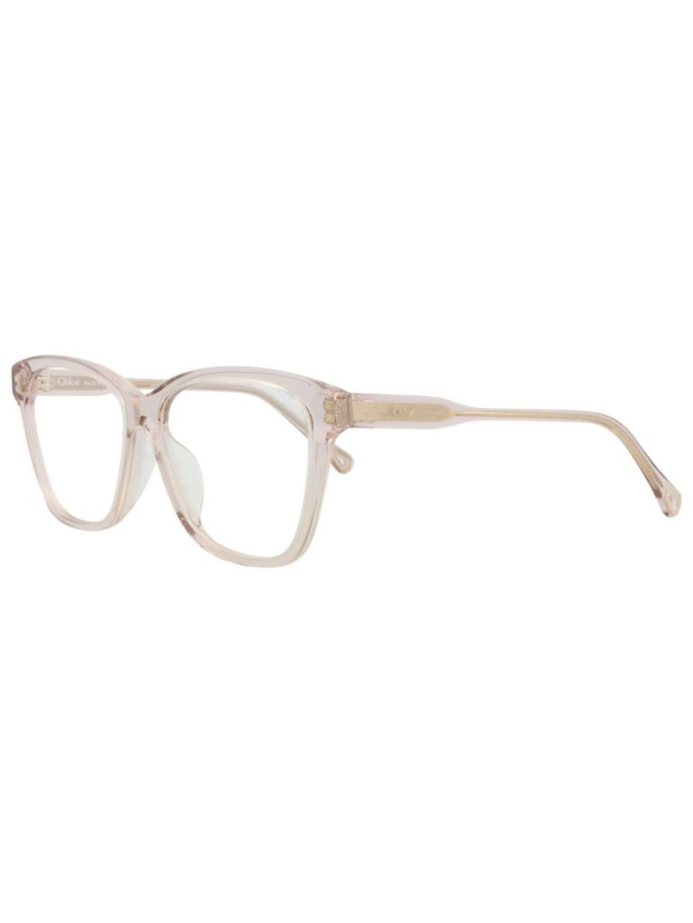 New Chloé Women's Eyeglasses Square Rectangle Bio Acetate Frame Pink Pink